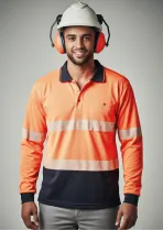 ZH530 - Hi Vis Segmented Taped Long Sleeve Polo Shirt