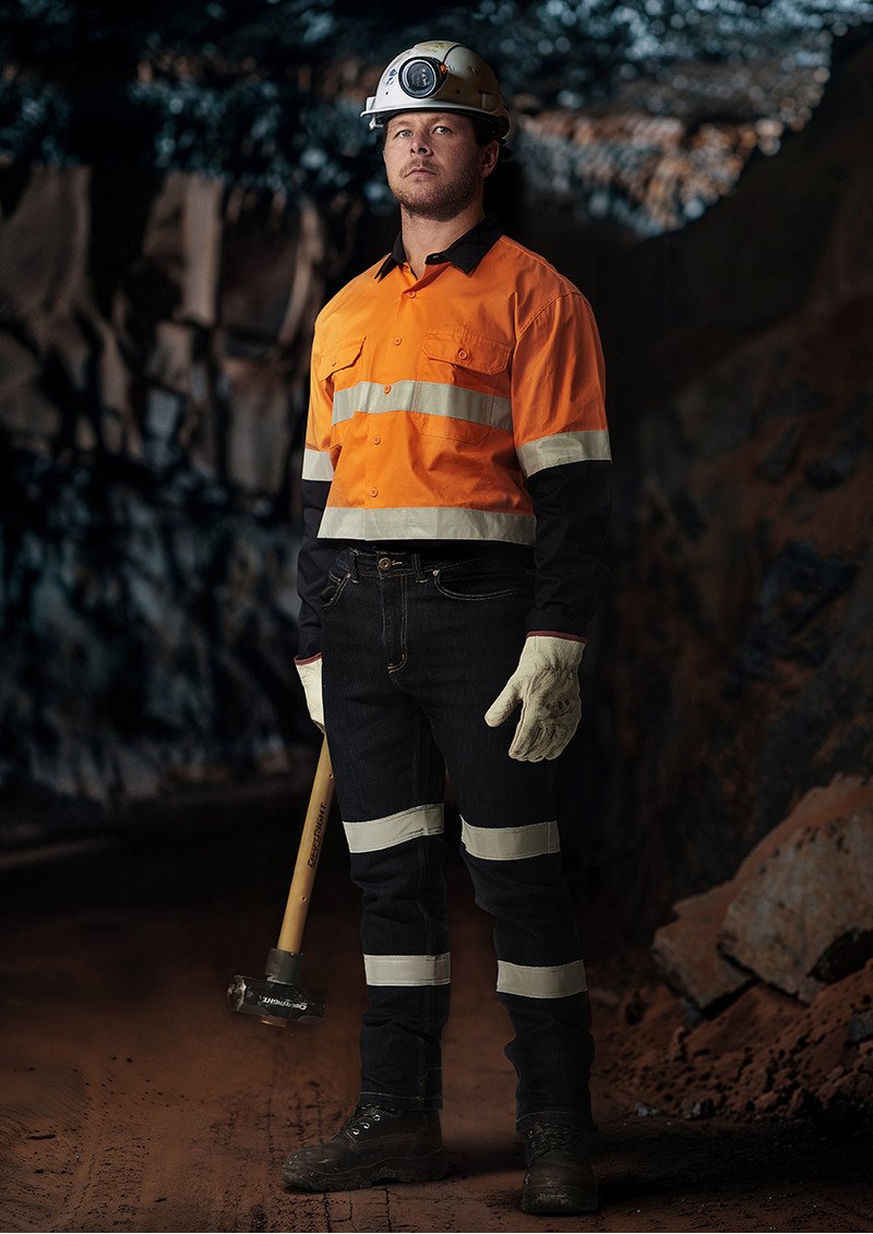 ZW123 - Mens Hi Vis SYZMIK Spliced Industrial Taped Shirt