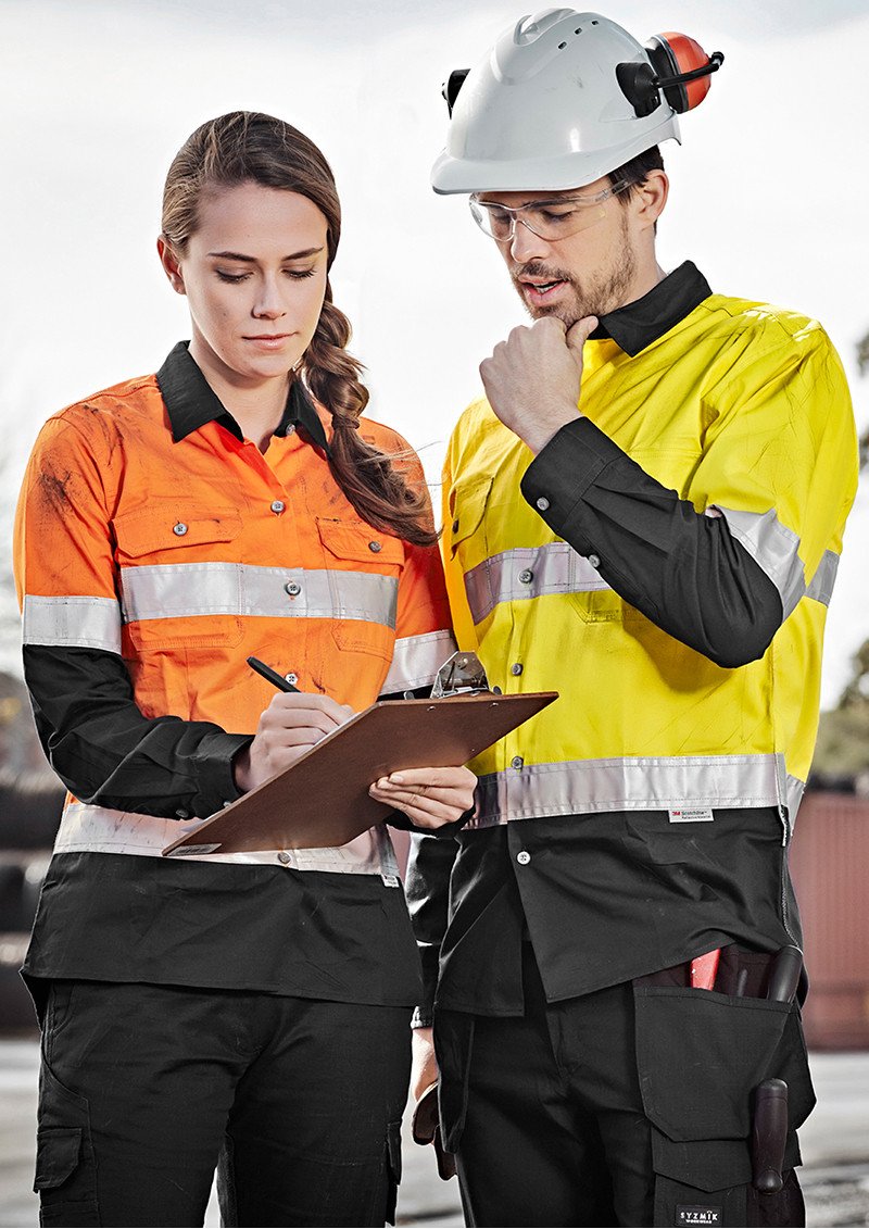 ZW123 - Mens Hi Vis SYZMIK Spliced Industrial Taped Shirt