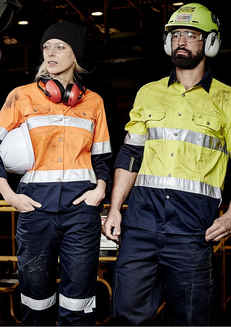 ZW123 - Mens Hi Vis SYZMIK Spliced Industrial Taped Shirt