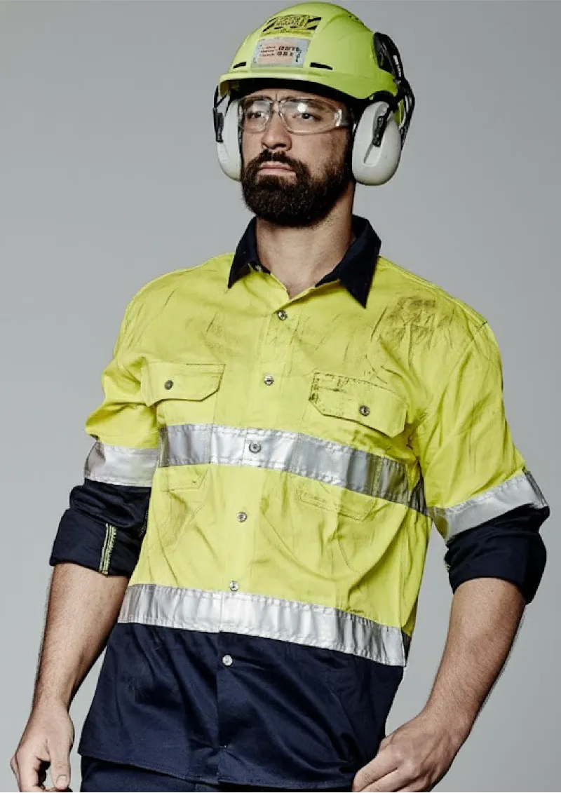 ZW123 - Mens Hi Vis SYZMIK Spliced Industrial Taped Shirt