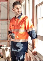 ZW229-Mens Rugged Cooling Hi Vis Segmented Tape L/S Shirt