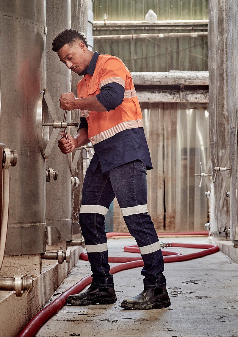 ZW229-Mens Rugged Cooling Hi Vis Segmented Tape L/S Shirt