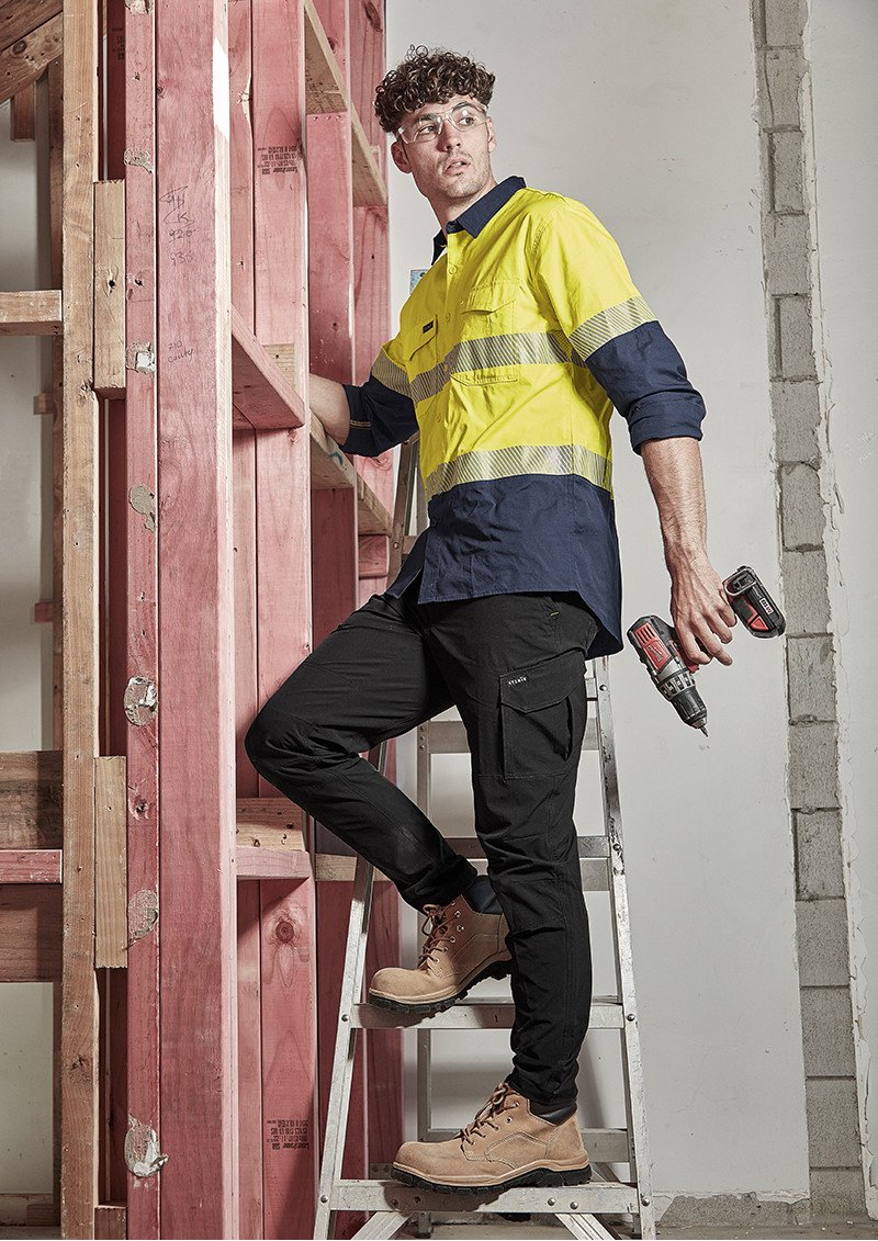 ZW229-Mens Rugged Cooling Hi Vis Segmented Tape L/S Shirt