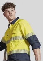 ZW229-Mens Rugged Cooling Hi Vis Segmented Tape L/S Shirt