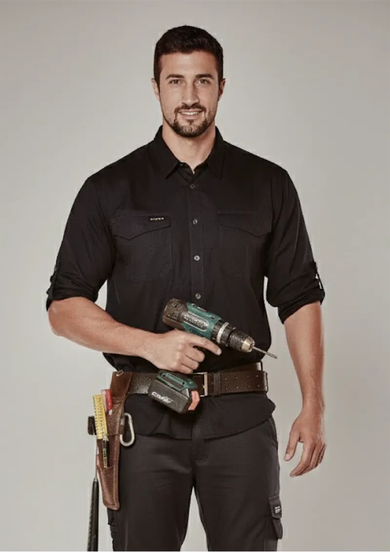 ZW400 - Mens 100% Cotton Rugged Cooling Long Sleeve Work Shirt