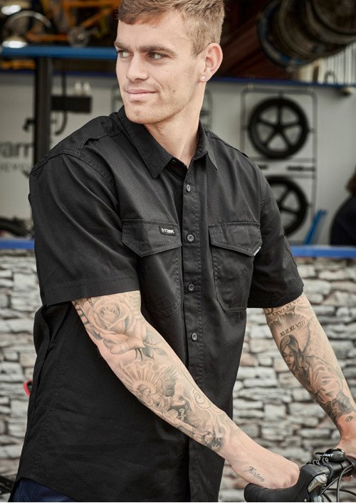 ZW405 - Rugged Cooling Mens Short Sleeve 100% Cotton Shirt
