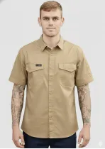 ZW405 - Rugged Cooling Mens Short Sleeve 100% Cotton Shirt
