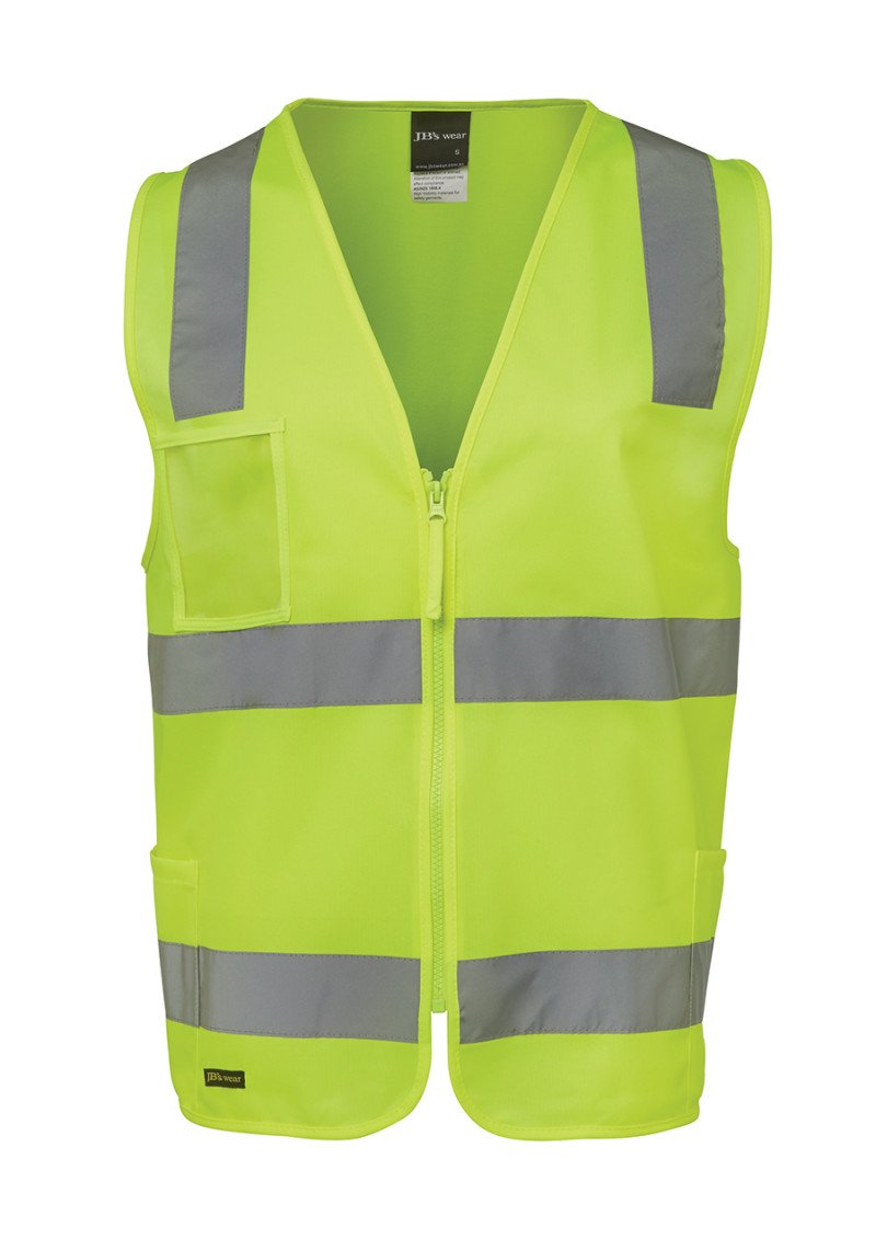 HI VIS (D+N) ZIP SAFETY VEST