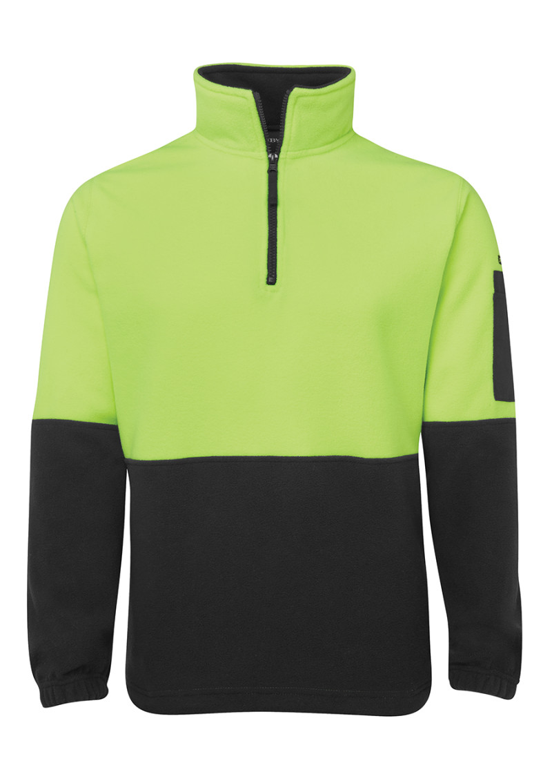 6HVPF - JB's HI VIS 1/2 ZIP POLAR FLEECE