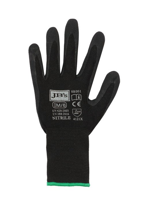 JB's BLACK NITRILE BREATHABLE GLOVE (12 PK)