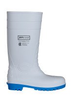 JB's Men's Steel Toe Cap and Steel Plat Gumboot-White/Yellow