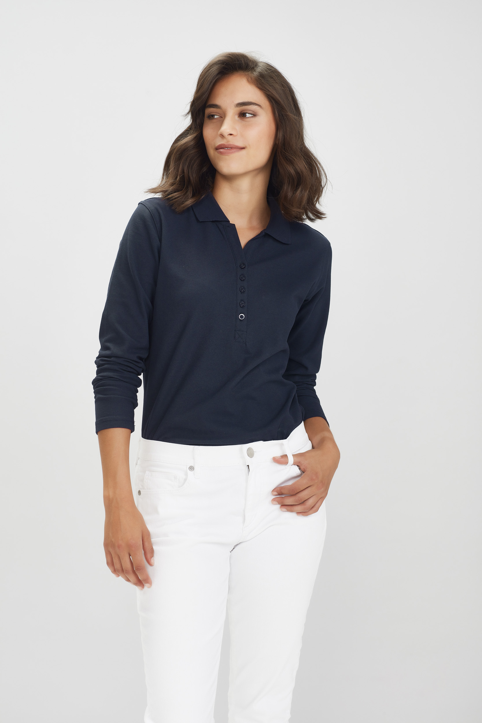 P400LL - Crew Ladies Fashionable Long Sleeve Polo